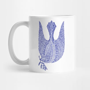 Cute blue peace bird, version 4 Mug